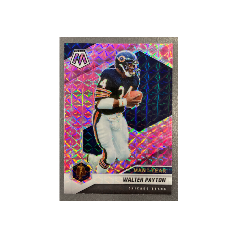 WALTER PAYTON 2021 PANINI MOSAIC PINK MAN OF THE YEAR