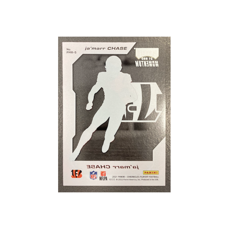 JA'MARR CHASE 2021 PANINI CHRONICLES PLAYOFF MOMENTUM ROOKIE