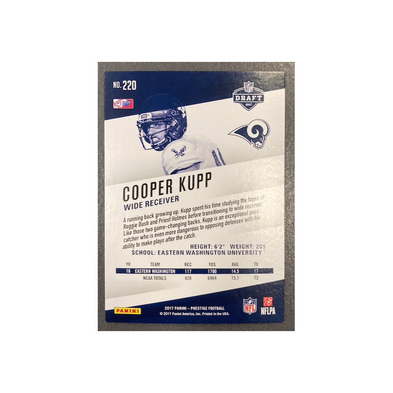 COOPER KUPP 2017 PANINI PRESTIGE XTRA POINTS GREEN ROOKIE /150