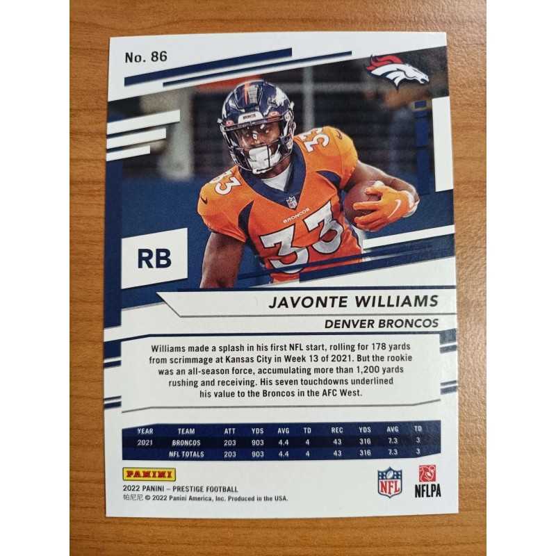 JAVONTE WILLIAMS 2022 PANINI PRESTIGE