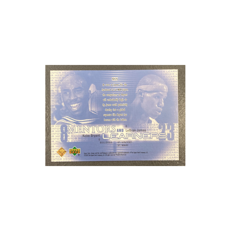 LEBRON JAMES / KOBE BRYANT 2003-04 UD TOP PROSPECTS MENTORS AND LEARNERS - ML5