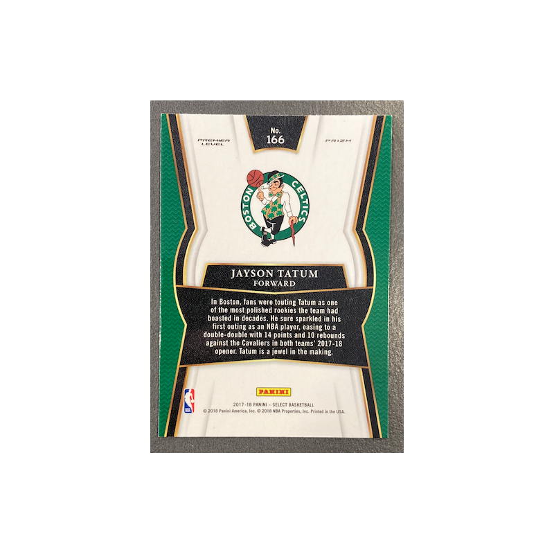 JAYSON TATUM 2017-18 SELECT PREMIER LEVEL PRIZM ROOKIE - 166