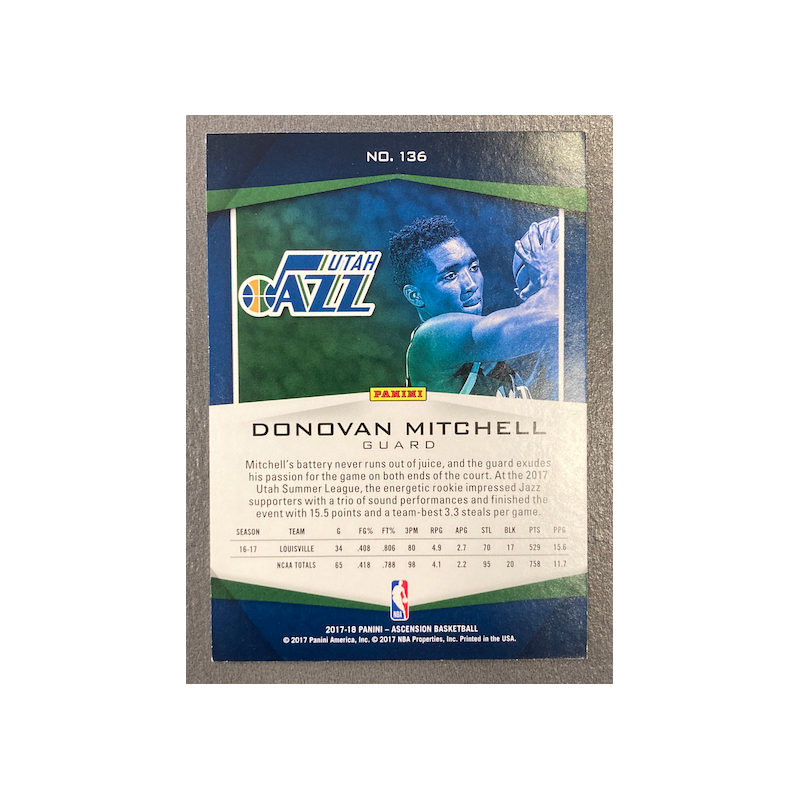 DONOVAN MITCHELL 2017-18 PANINI ASCENSION RED ROOKIE 25/75