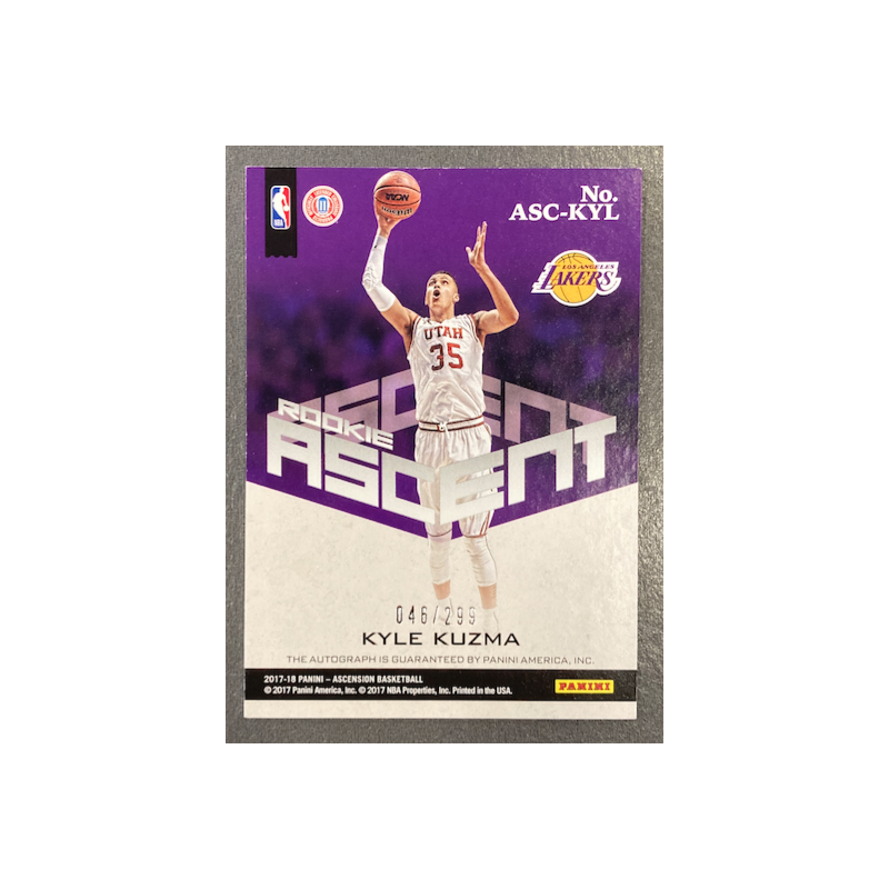 KYLE KUZMA 2017-18 PANINI ASCENSION ROOKIE ASCENT AUTO 046/299