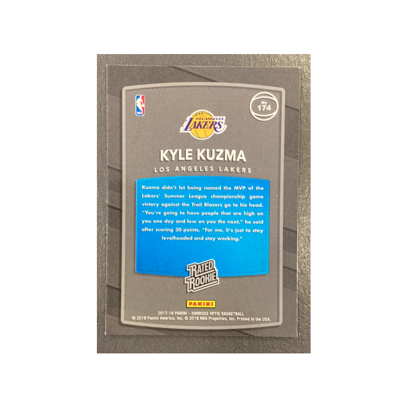 KYLE KUZMA 2017-18 DONRUSS OPTIC RATED ROOKIE - 174
