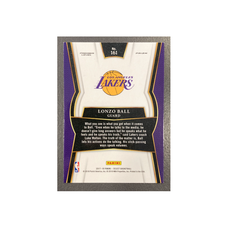LONZO BALL 2017-18 SELECT PRIZM SCOPE ROOKIE - 161