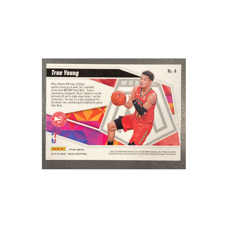 TRAE YOUNG 2019-20 PANINI MOSAIC GIVE AND GO MOSAIC GREEN PRIZM - 4