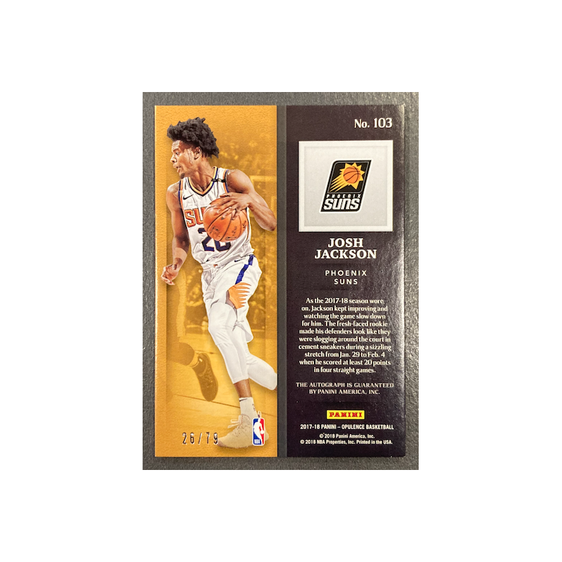 JOSH JACKSON 2017-18 PANINI OPULENCE ROOKIE AUTO 26/79