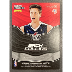 ZACH COLLINS 2017-18 PANINI TOTALLY CERTIFIED ROOKIE ROLL CALL AUTO - 10