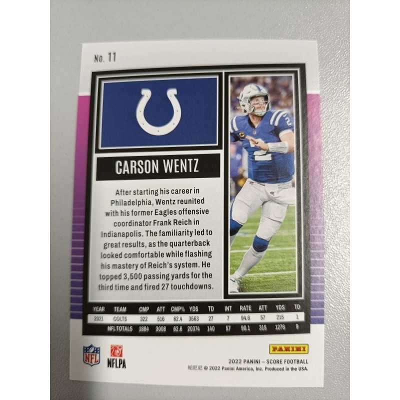 CARSON WENTZ 2022 PANINI SCORE