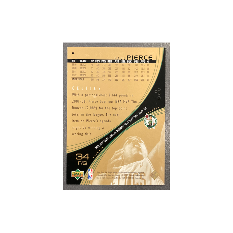 PAUL PIERCE 2002-03 UPPER DECK SPX SPECTRUM /25