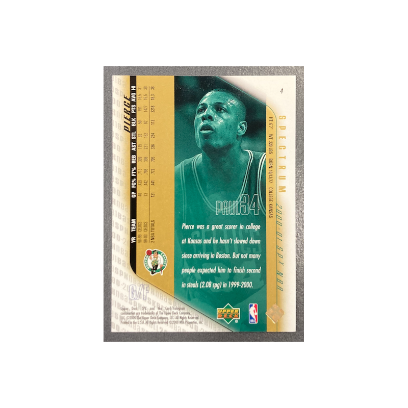 PAUL PIERCE 2000-01 UPPER DECK SPX SPECTRUM 24/25