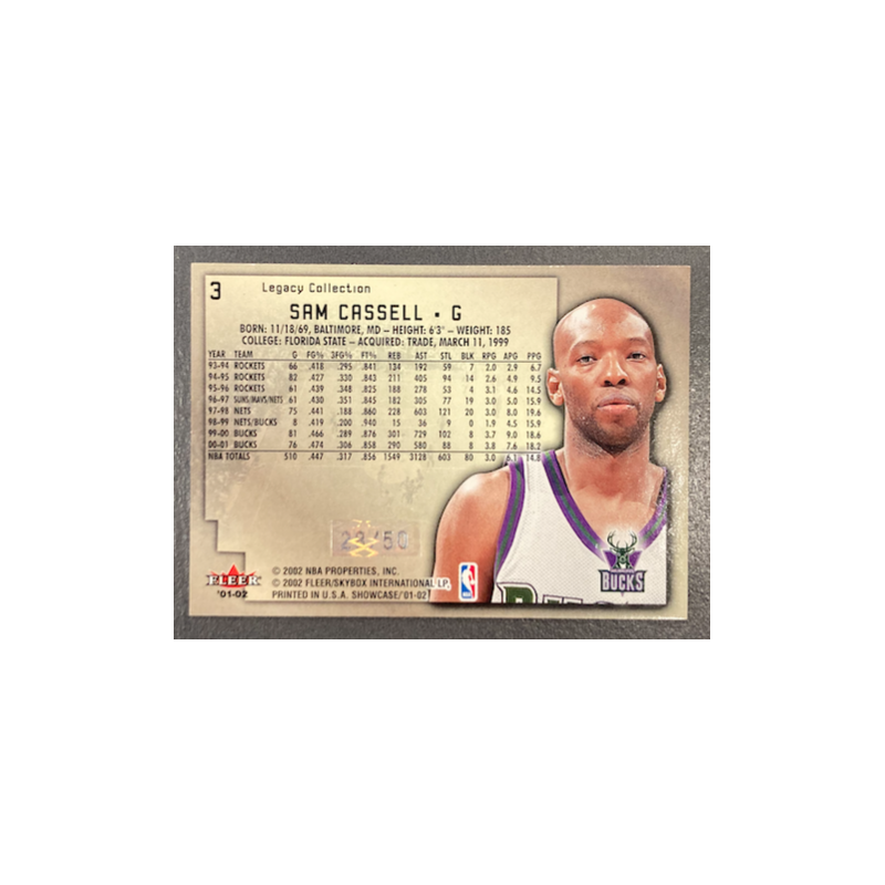 SAM CASSELL 2001-02 FLEER SHOWCASE LEGACY 28/50