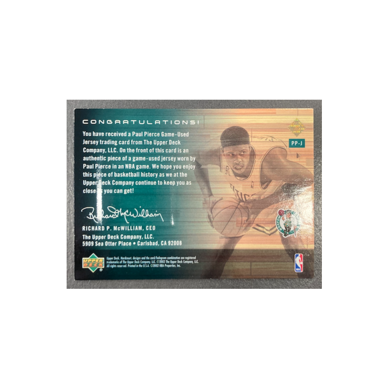 PAUL PIERCE 2002-03 UPPER DECK HARDCOURT UD GAME JERSEY METALLICS