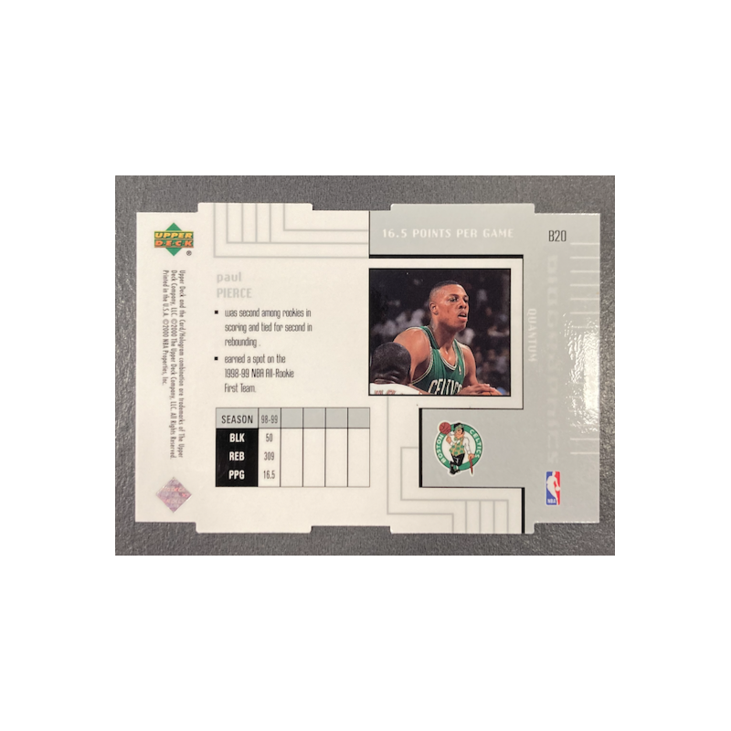 PAUL PIERCE 1999-00 UPPER DECK LEVEL 1 BIOGRAPHICS 065/100