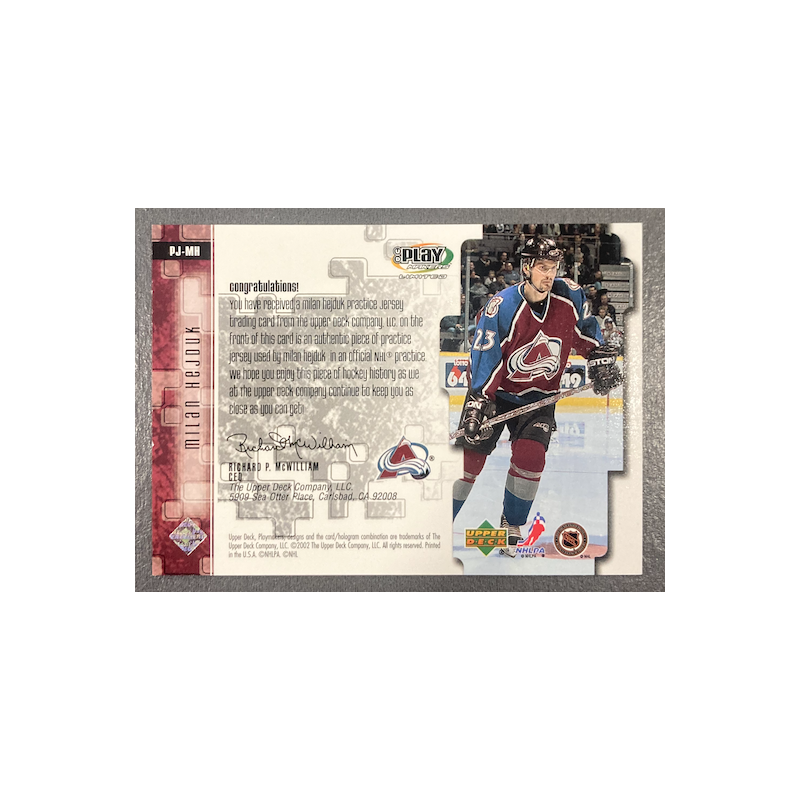 MILAN HEJDUK 2001-02 UPPER DECK PLAYMAKERS PRACTICE JERSEY - PJMH