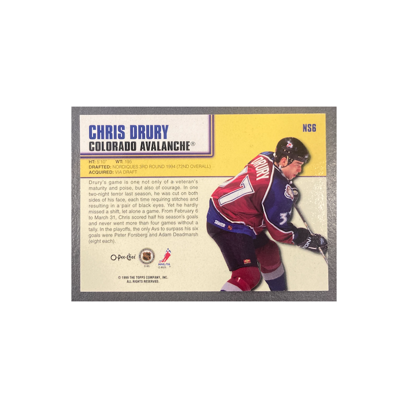 CHRIS DRURY 1999-00 O-PEE-CHEE NOW STARRING - NS6