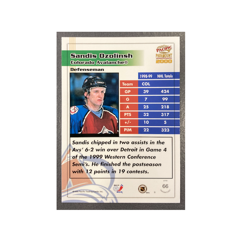 SANDIS OZOLINSH 1999-00 PACIFIC PARAMOUNT - 66
