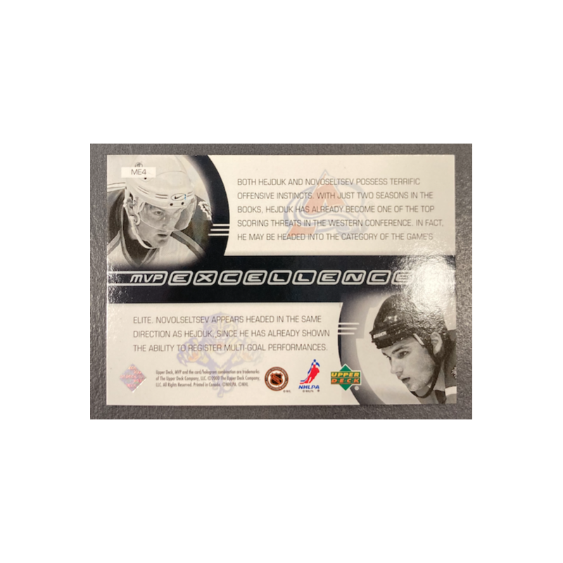 HEJDUK / NOVOSELTSEV 2000-01 UPPER DECK MVP EXCELLENCE - ME4