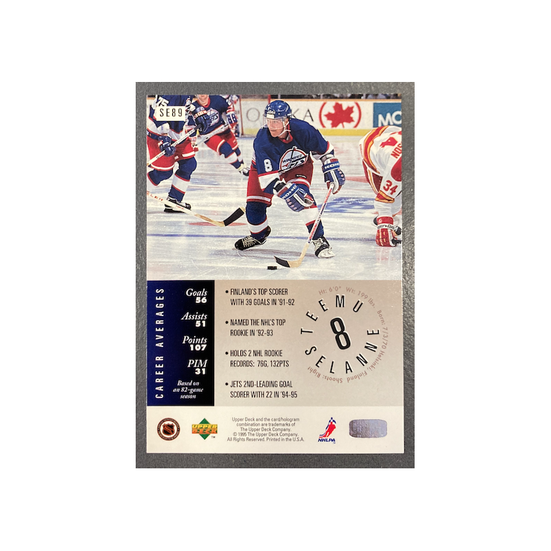 TEEMU SELANNE 1995-96 UPPER DECK SPECIAL EDITION - SE89