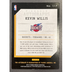 KEVIN WILLIS 2013-14 PINNACLE AUTO - 117