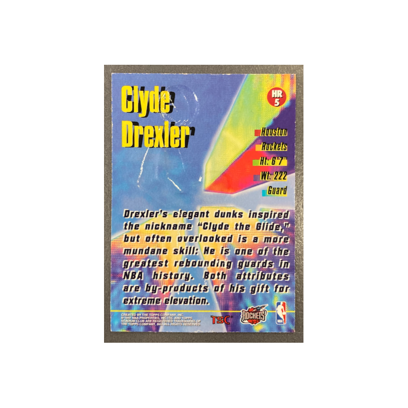 CLYDE DREXLER 1996-97 TOPPS STADIUM CLUB HIGH RISERS - HR5