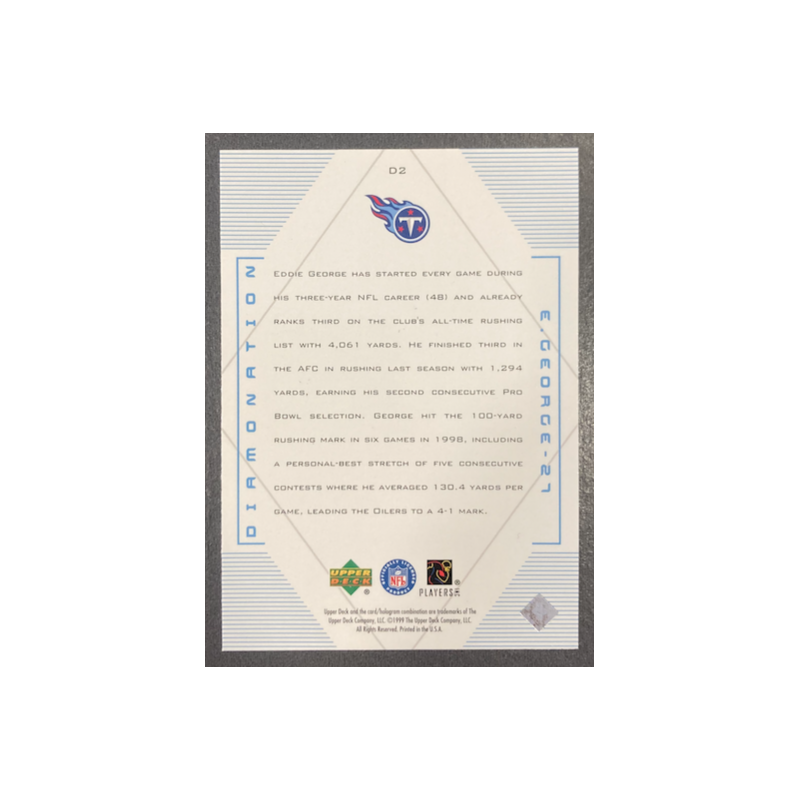 EDDIE GEORGE 1999 UD BLACK DIAMOND DIAMONATION - D2