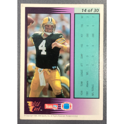 BRETT FAVRE 1992 WILD CARD FIELD FORCE - 14 - EX CONDITION