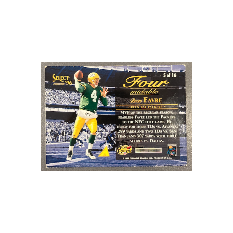 BRETT FAVRE 1996 SELECT FOUR-MIDABLE - VG CONDITION
