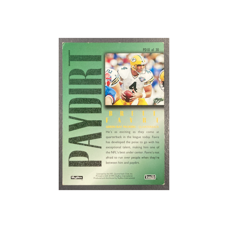 BRETT FAVRE 1995 SKYBOX PREMIUM PAYDIRT GOLD - VG CONDITION