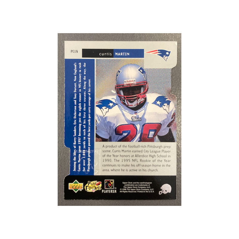 CURTIS MARTIN 1998 UD BLACK DIAMOND PREMIUM CUT DOUBLE DIAMOND - PC18