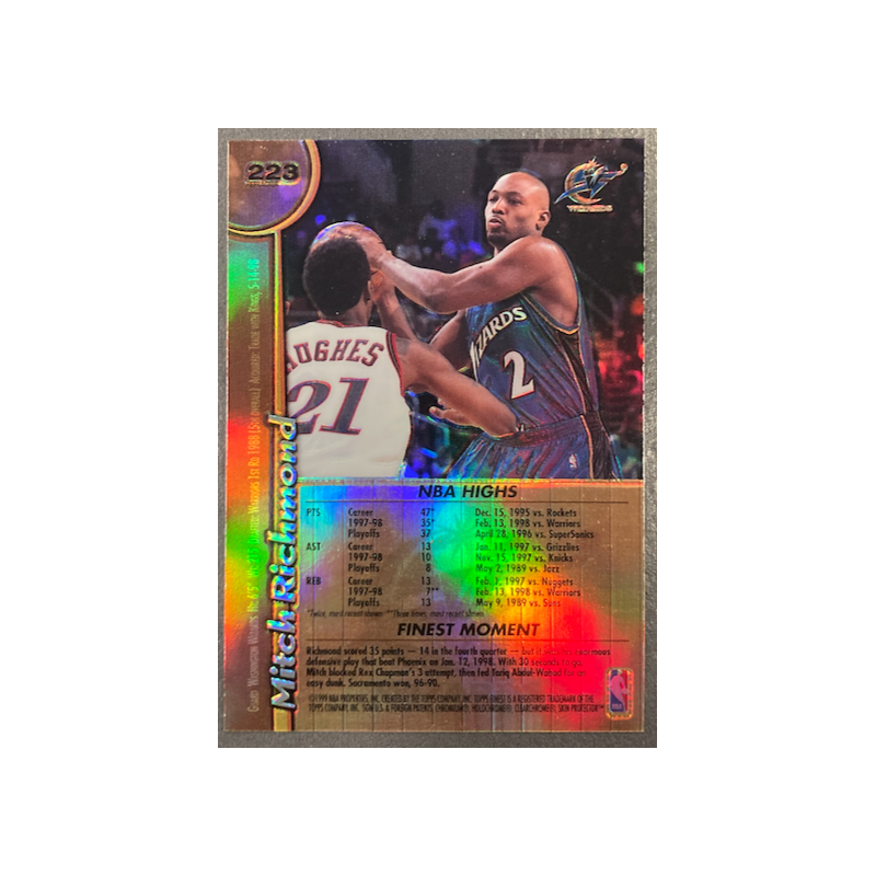 MITCH RICHMOND 1998-99 TOPPS FINEST REFRACTOR - 223