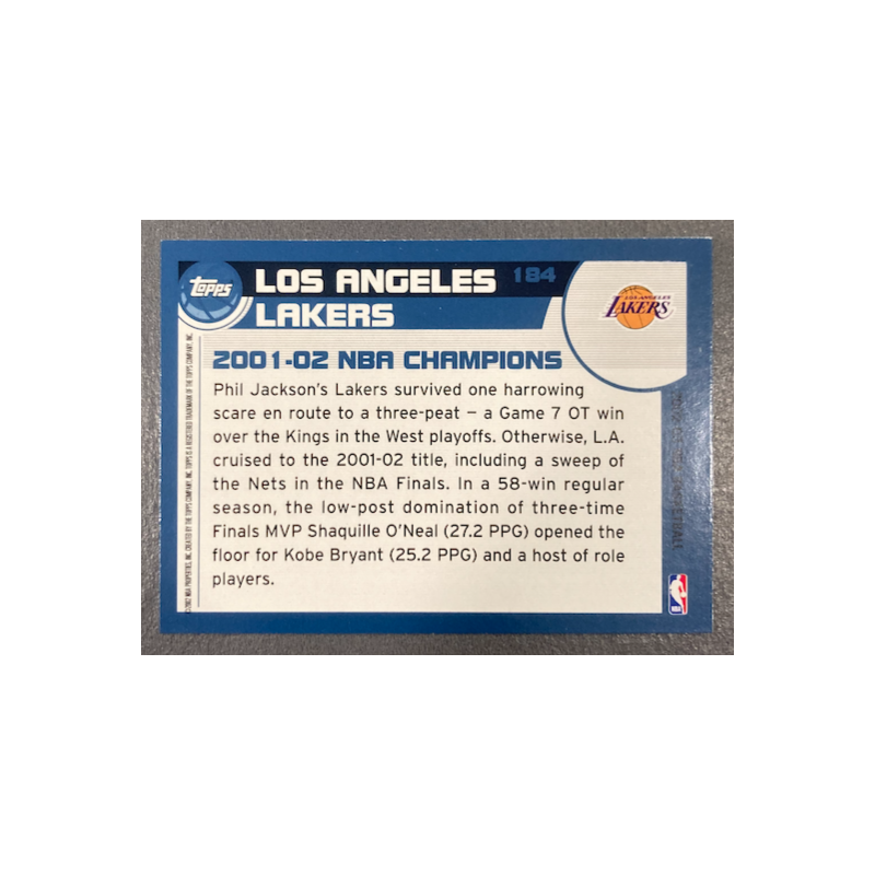 MITCH RICHMOND 2002-03 TOPPS 2001-02 NBA CHAMPIONS LOS ANGELES