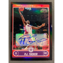 P.J TUCKER 2006-07 TOPPS CHROME BLACK REFRACTOR ROOKIE AUTO