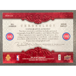 DANTLEY / LAIMBEER 2007-08 UD CHRONOLOGY SERIATIM DUAL AUTO 13/80