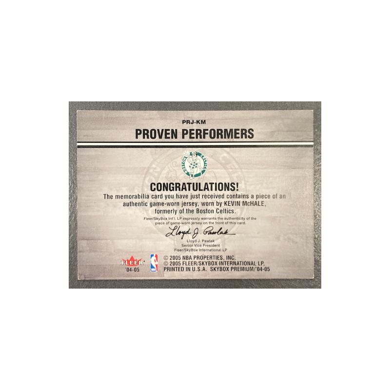 KEVIN McHALE 2004-05 SKYBOX PREMIUM PROVEN PERFORMERS JERSEY 62/75 - EXMT CONDITION