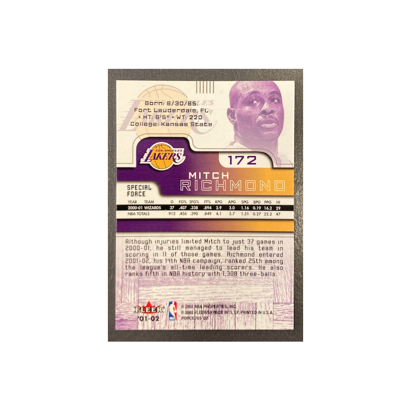MITCH RICHMOND 2001-02 FLEER FORCE SPECIAL FORCE 232/250