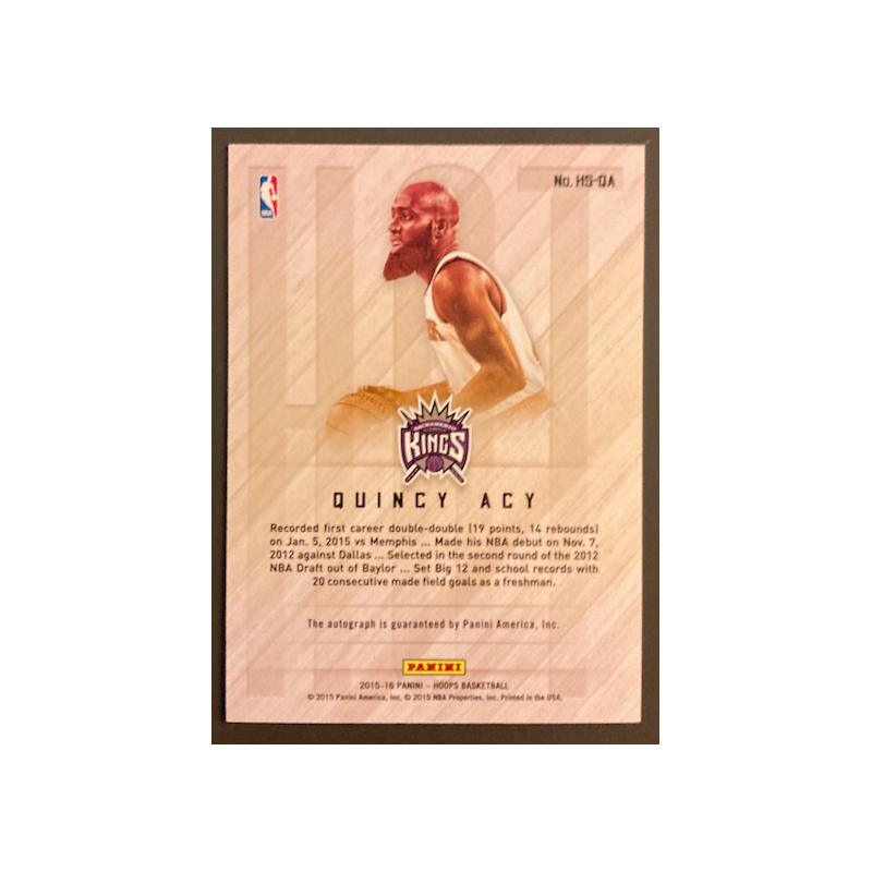 QUINCY ACY 2015-16 PANINI HOOPS HOT SIGNATURES AUTO
