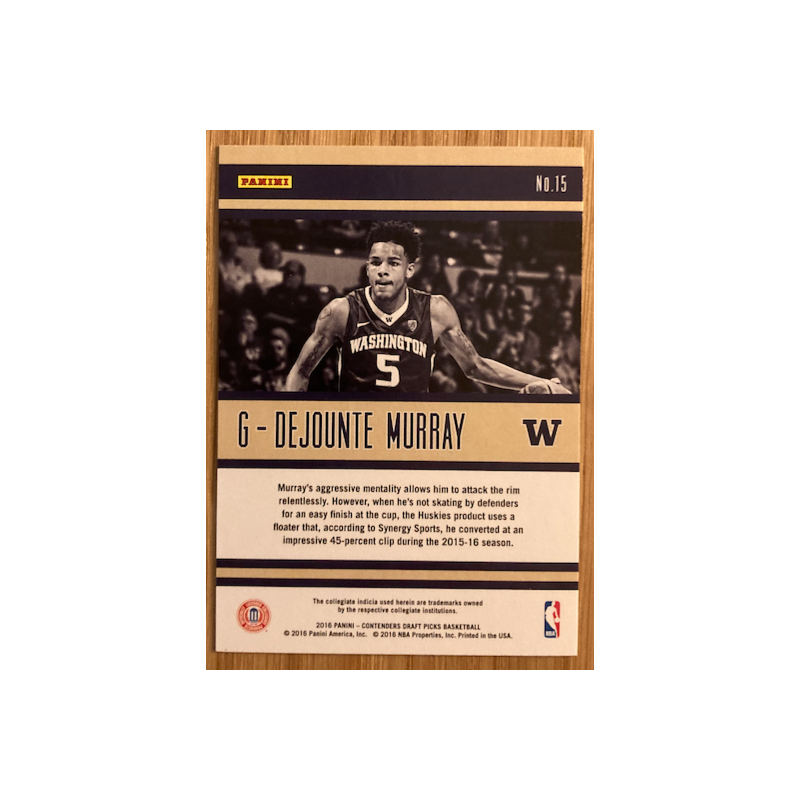 DEJOUNTE MURRAY 2016-17 PANINI CONTENDERS DRAFT PICKS SCHOOL COLORS