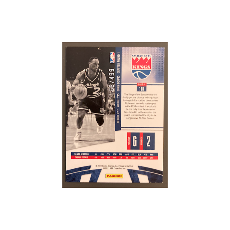 MITCH RICHMOND 2010-11 PANINI ABSOLUTE MEMORABILIA 168/499