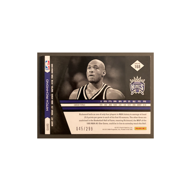 MITCH RICHMOND 2011-12 PANINI LIMITED LEGEND 45/299