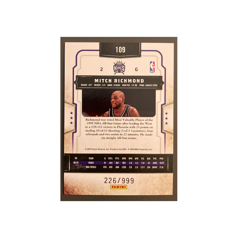 MITCH RICHMOND 2009-10 PANINI CLASSICS /999