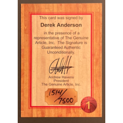 DEREK ANDERSON 1997 FLEER GENUINE ARTICLE AUTO 1514/7500
