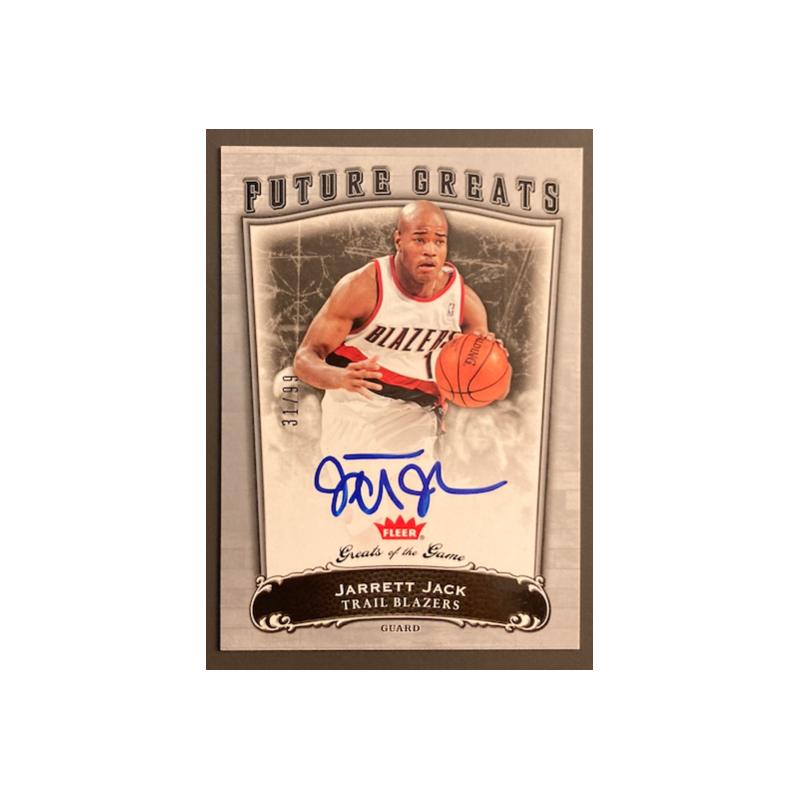 JARRETT JACK 2005-06 FLEER GREATS OF THE GAME ROOKIE AUTO 31/99