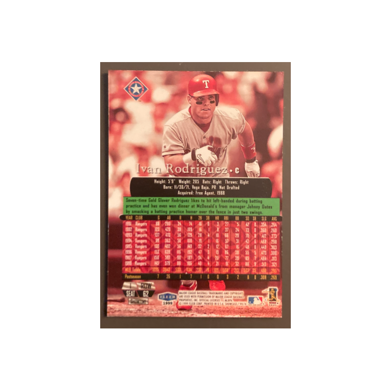 IVAN RODRIGUEZ 1999 FLAIR SHOWCASE ROW 1 0097/3000