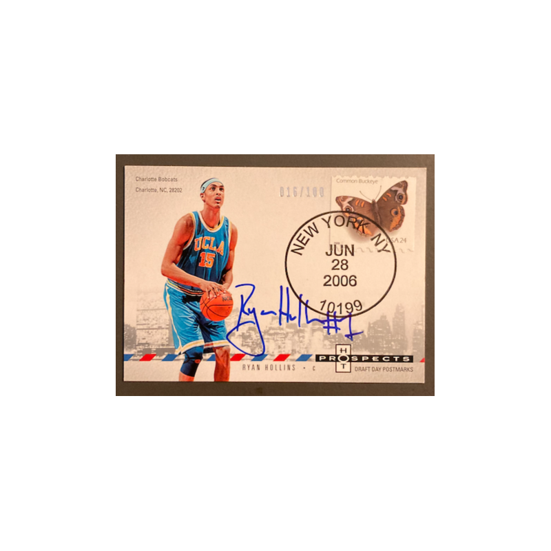 RYAN HOLLINS 2006-07 FLEER HOT PROSPECTS POSTMARKS AUTO 16/100