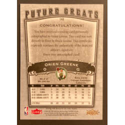 ORIEN GREENE 2005-06 FLEER GREATS OF THE GAME ROOKIE AUTO 66/99