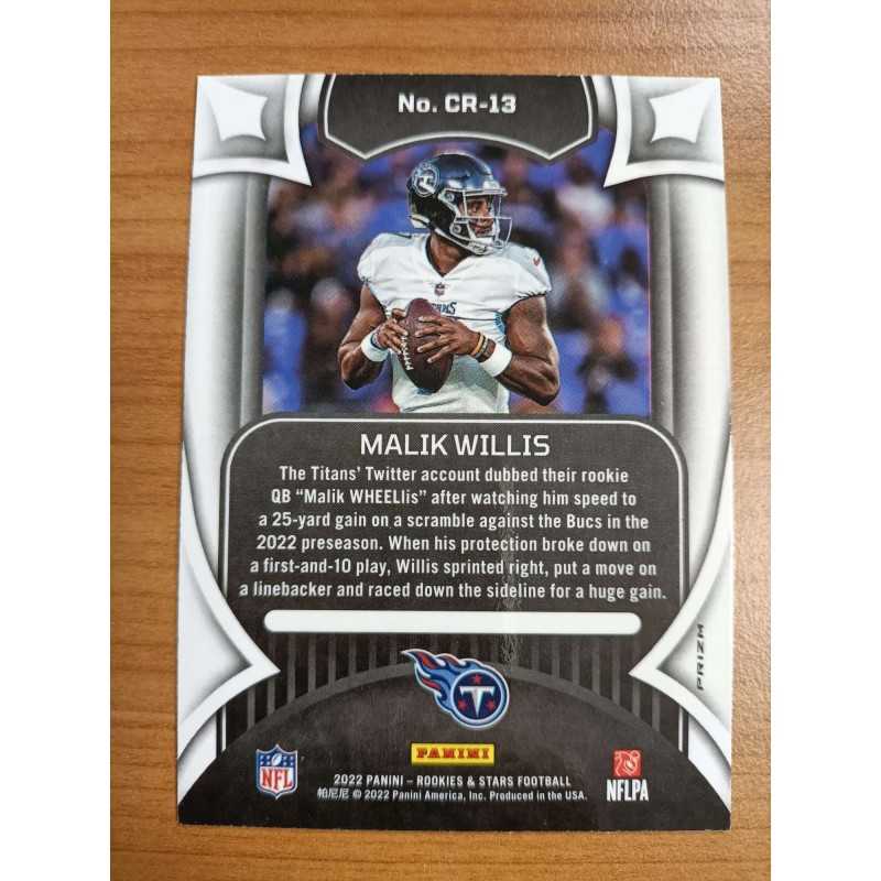 MALIK WILLIS 2022 PANINI ROOKIES AND STARS CRUSADE RC