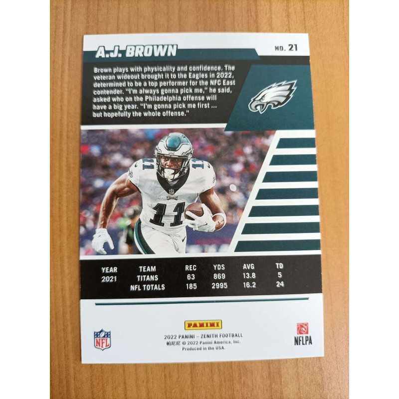 AJ BROWN 2022 PANINI ZÉNITH 08/25 ARGENTÉ