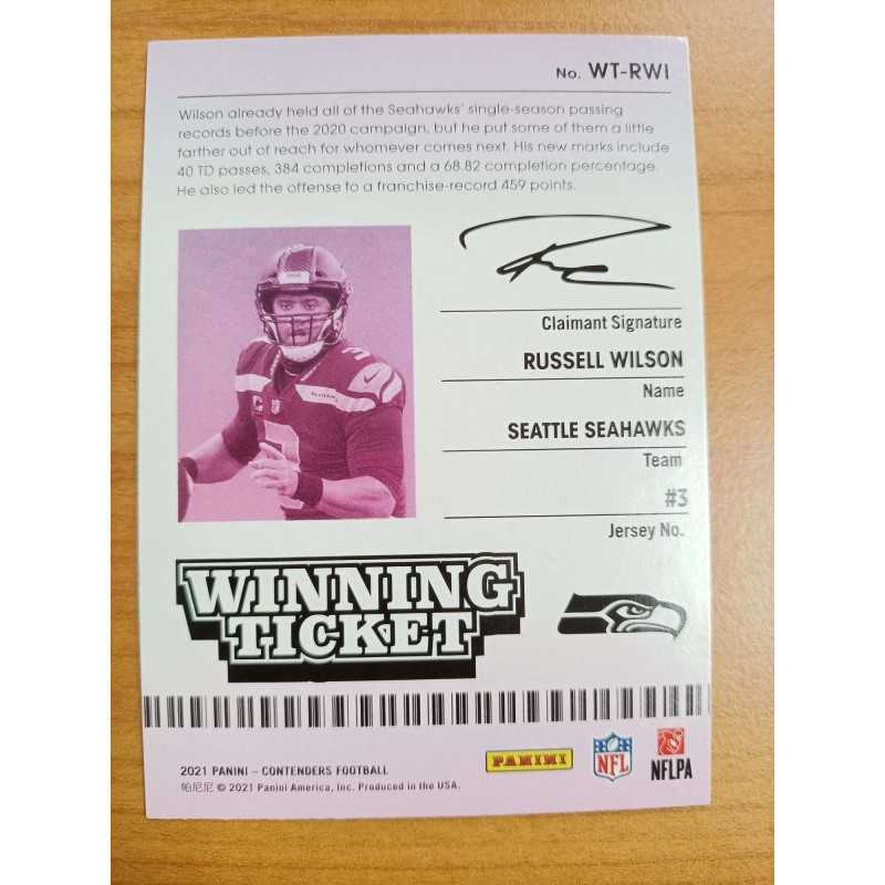 RUUSSELL WILSON 2021 PANINI CONTENDERS WINNING TICKET